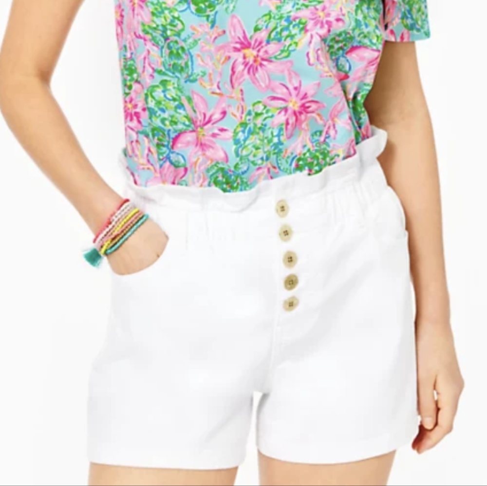 NWT lilly Pulitzer neva high rise stretch shorts in resort white
